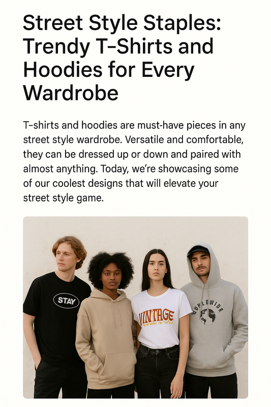 "Street Style Staples: Trendy T-Shirts and Hoodies for Every Wardrobe"